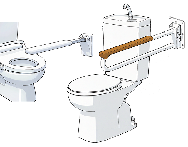 可動式手すり取付（前方・側方）