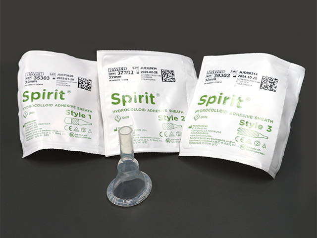 スピリット™（ハイドロコロイド粘着剤付き男性用外付けカテーテル）