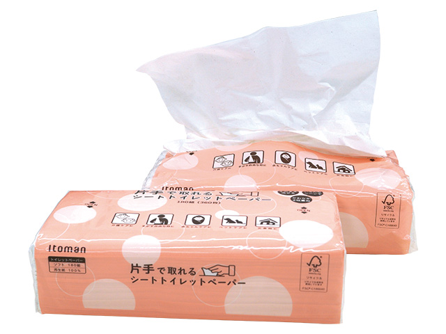 片手で取れるシートトイレットペーパー M180ダブルソフト