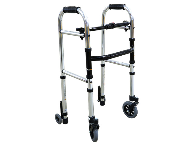 ミニフレームウォーカーキャスターモデル　5インチ回転キャスター＋グライディングブレーキ付3インチキャスター